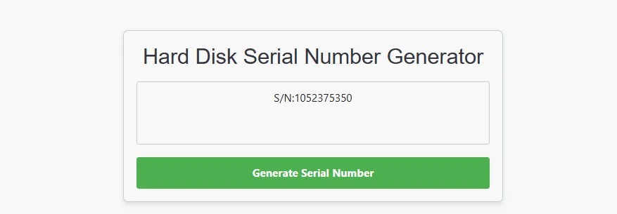 Hard Disk Serial Number Generator hard disk serial number generator